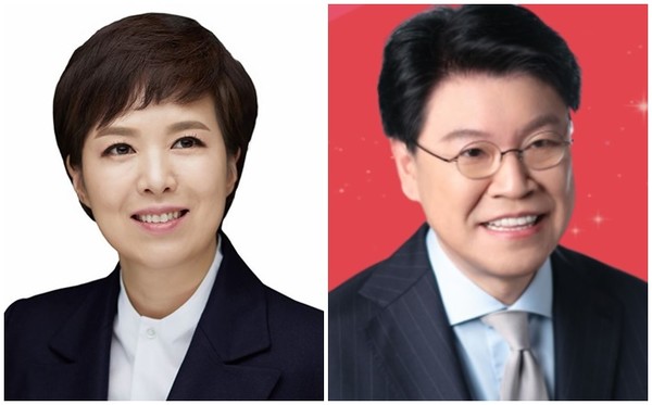 국민의힘 김은혜 의원(왼쪽)과 장제원 의원