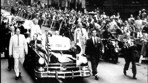 '건국전쟁'에 담긴 이승만 전 대통령의 1954년 미국 뉴욕 카퍼레이드 장면. 다큐스토리 제공 ⓒ연합뉴스