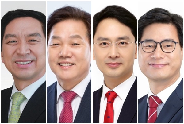 왼쪽부터 국민의 힘 김기현 · 박완수 · 김병욱 · 김영식 의원. ⓒ매일산업뉴스DB