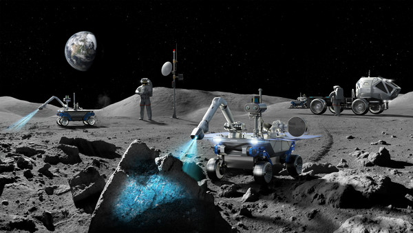현대차그룹의 ‘달 탐사 전용 로버(Rover)’가 달 탐사를 하고 있는 비전 이미지 ⓒ현대자동차그룹